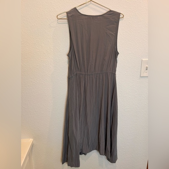 Calypso St Barth Grey Silky modal V-Neck minimalist detachable lining mini dress - Picture 3 of 7